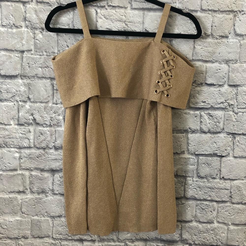 Off the Shoulder Golden Long Sleeve